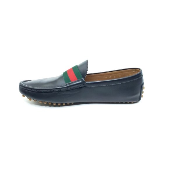 Gucci Web Driver Loafer Black Leather Green Red Stripe Slip On Mens US 10 - Picture 7 of 11